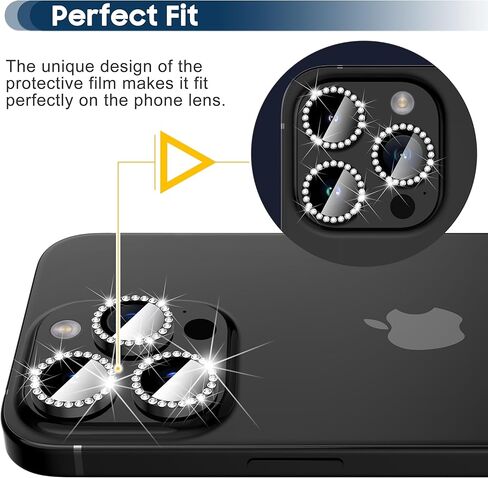 Suoman for iPhone 15 Pro Max Camera Lens Protector/15 Pro Camera Lens Protector, [Strong Adhesion] [Perfectly Fit] for iPhone 15 Pro Max/15 Pro Camera Cover 9H Tempered Glass-Diamond Silver in Kuwait