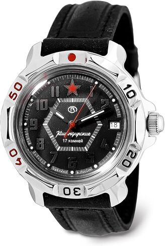 VOSTOK | Men’s Komandirskie Black Hexagon Russian Mechanical Military Style Watch | Model 431744, 436744, 811744, 816744 in Kuwait