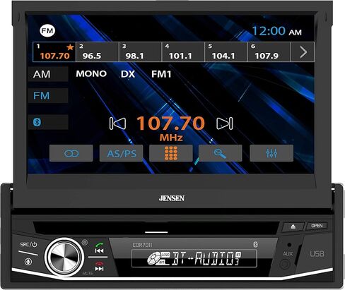 جنسن CDR7011 7 بوصة LED CD/DVD شاشة تعمل باللمس ستيريو سيارة دين واحد | مساعد الضغط والتحدث | إدخال الكاميرا الاحتياطية | بلوتوث | شحن سريع عبر USB | 200 واط (50x4) in Kuwait