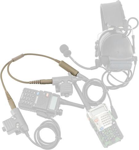 HEARFALCOM Tactical Headset Adapter Single Pass to Dual Pass Cable Compatible with COMTAC SORDIN Tactical Hunting Shooting Headset (DE) in Saudi Arabia