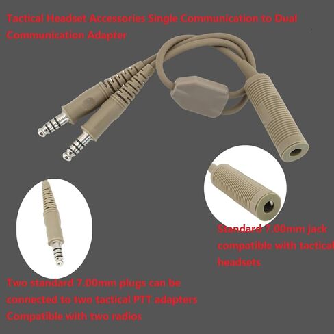 HEARFALCOM Tactical Headset Adapter Single Pass to Dual Pass Cable Compatible with COMTAC SORDIN Tactical Hunting Shooting Headset (DE) in Saudi Arabia