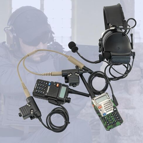 HEARFALCOM Tactical Headset Adapter Single Pass to Dual Pass Cable Compatible with COMTAC SORDIN Tactical Hunting Shooting Headset (DE) in Saudi Arabia