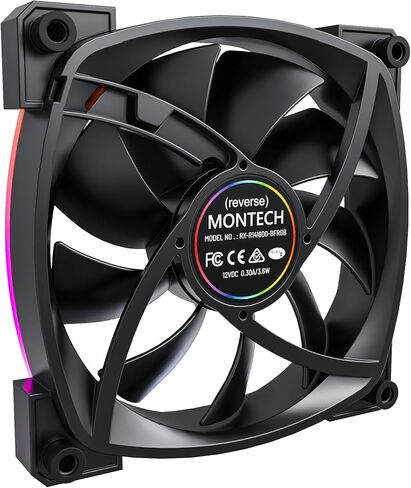 MONTECH AX 120MM - PWM Fan - Silent Performance - High Speed 1600PWM - High-End Durability with HDB Bearing - Stunning Outer Ring ARGB Lighting Design – 3 in 1 Pack with 6X6 Fan Hub (AX120-3in1-W) in Saudi Arabia