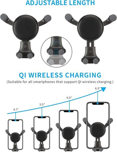 Wireless car Charger Mount-Adjustable Bracket-Gravity System-Fast Charging in Saudi Arabia