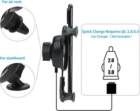 Wireless car Charger Mount-Adjustable Bracket-Gravity System-Fast Charging in Saudi Arabia