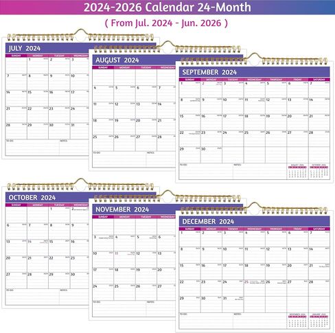 2025 Wall Calendar - 3 Month Calendar 2025 Vertical, Jan 2025 - Dec 2025, 3 Month Wall Calendar 2025, 11 x 26 In Open, 2025 Calendar with Large Print, Holidays, Thick Paper, Priorities ＆ Notes, Purple in Kuwait