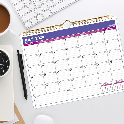 2025 Wall Calendar - 3 Month Calendar 2025 Vertical, Jan 2025 - Dec 2025, 3 Month Wall Calendar 2025, 11 x 26 In Open, 2025 Calendar with Large Print, Holidays, Thick Paper, Priorities ＆ Notes, Purple in Kuwait