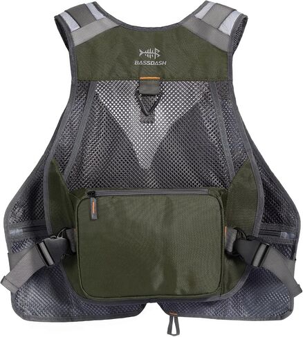 BASSDASH Fishing Vest Adjustable for Men and Women, for Fly Bass Boat Fishing in Saudi Arabia