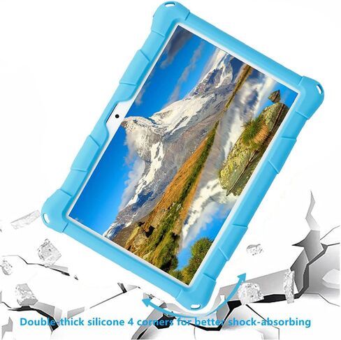 Silicone Case with 360 Rotating Kickstand Strap/Shoulder Strap/Handle Compatible with Victbing 10, BENEVE 10.1,Dragon Touch Notepad K10/Max10 Blue in Saudi Arabia
