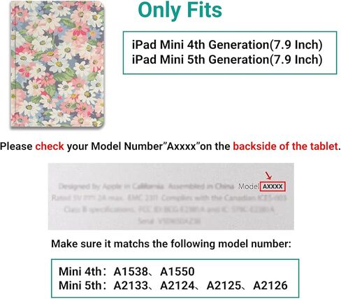 متوافق مع حافظة iPad Mini الجيل الخامس/الرابع مقاس 7.9 بوصات، غطاء حماية قابل للطي بتصميم مناظر طبيعية، جلد مقاوم للصدمات مع حامل أقلام، حقل جميل لغروب الشمس باللون الوردي والبني in Kuwait