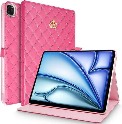 Topwin Cute Crown Case for iPad Air 11-inch M2 2024/5th/4th 10.9'',iPad Pro 11 Inch,Flip Bling Diamond PU Leather Smart Auto Sleep/Wake for Apple iPad Air 11/iPad Air 5/4 10.9 inch/iPad Pro 11(White) in Saudi Arabia