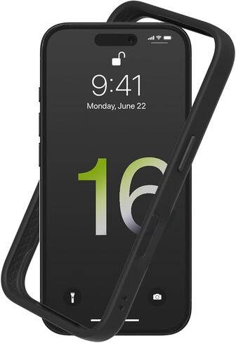 RhinoShield Bumper Case Compatible with [iPhone 16 Pro Max] | CrashGuard - Shock Absorbent Slim Design Protective Cover 3.5M / 11ft Drop Protection - Black in Kuwait