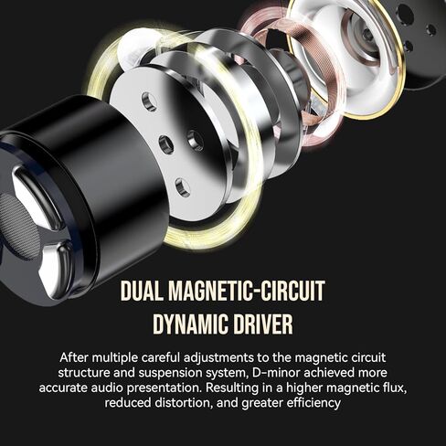Linsoul TWISTURA D-Minor in Ear Monitor, 10mm Dual-Magnetic LCP Dynamic Driver Earphone IEM, Wired Earbuds with Replaceable Tuning Nozzle, Detachable Cable for Musician Audiophile (Without Mic) in Saudi Arabia