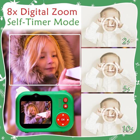 Christmas Kids Camera with Tripod, Santa Digital Camera, Video, Games, Xmas Gift for Boys Girls Age 3-12, New Year for Toddler, Children in Saudi Arabia