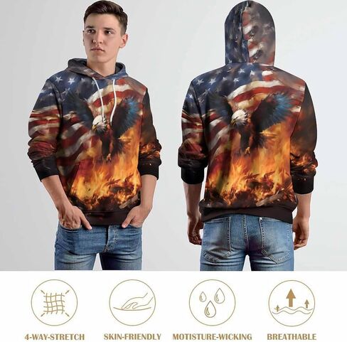 ENLACHIC Men's Viking Totem Hoodie 3D Digital Print Long Sleeve Pullover Sweatshirt Hoodies in Saudi Arabia