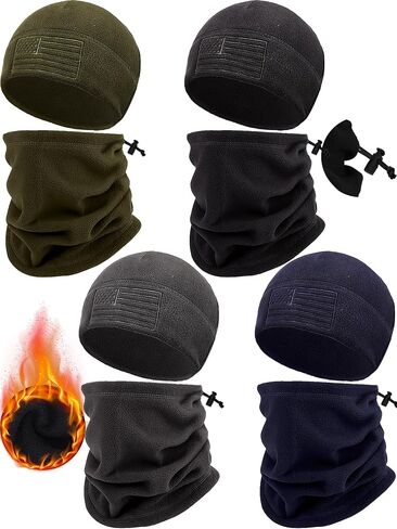 4 Pcs American Flag Beanie Winter Fleece Caps Tactical Military Beanie USA Hats Warm Army Skull Cap for Men Outdoor Activities in Saudi Arabia