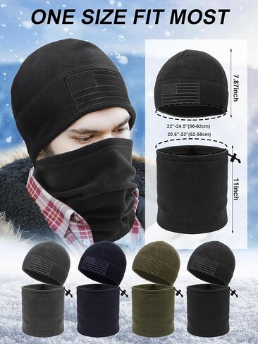 4 Pcs American Flag Beanie Winter Fleece Caps Tactical Military Beanie USA Hats Warm Army Skull Cap for Men Outdoor Activities in Saudi Arabia
