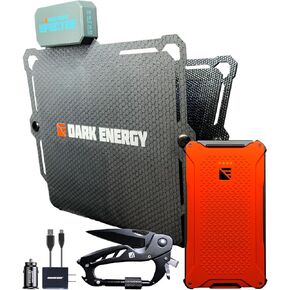 Dark Energy Poseidon Pro Indestructible Portable Charger with Spectre 8W Solar Panel | USB-A and USB-C, Ultra-Durable Armorflex, Ultra-Lite Flexible Panels | Signature Series Plugs, Hi-Vis Orange in Saudi Arabia