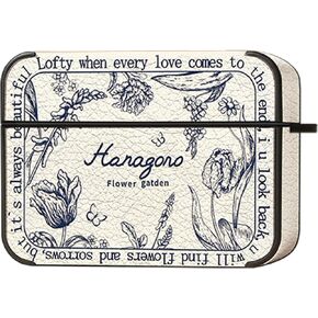 for Airpods Pro 2nd Case (2023/2022) Retro Flower Pattern Design Compatible with Airpods Pro 2 (USB-C/Lightning Cable), Leather Cute Fashion Protective Hard Case Cover, White