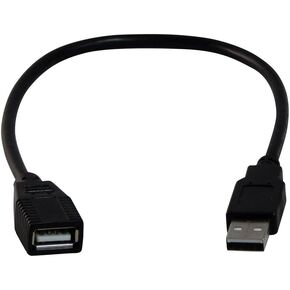 Black 1 Foot USB 2.0 High Speed Extension Cable
