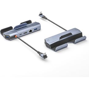 6-in-1 Type-C Super Docking Station: 4K HDMI+VGA Dual Display+3xUSB3.0 Blazing Fast Transmission+100W PD Fast Charging+Gigabit LAN, Notebook Office Companion