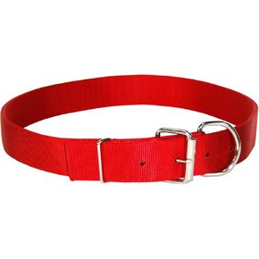 Hamilton Deluxe Double Thick Nylon Dog Collar, 1-3/4 by 32-Inch, Red