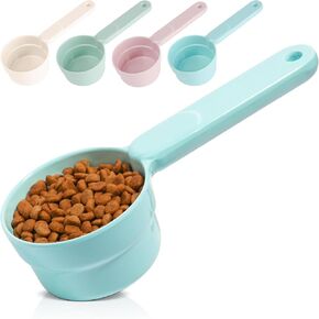 Dog Food Scoop 1/2 Cup - MSBC Melamine Pet Food Scoop Measuring Cup for Dog Cat Ferret Rabbit Bird Food, Half Cup Scoop Food-Grade Pet Feed Scoops with Handle, Dishwasher Safe, White