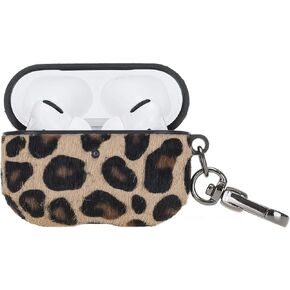 Nola Leather Cover Compatible wth Apple AirPods Pro Charging Case (Furry Leopard)