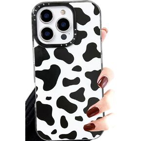Abbery Designed for iPhone 6/6S/7/8/SE 2020/SE 2022 Case Cow, Cute Clear with Cow Print Pattern Design Soft Silicone TPU Sturdy Shockproof Protective Woman Girls Aesthetic Phone Case Cover
