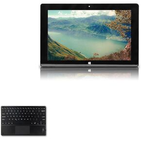 BoxWave Keyboard Compatible with Fusion5 FWIN232 Plus S1 - SlimKeys Bluetooth Keyboard with Trackpad, Portable Keyboard with Trackpad for Fusion5 FWIN232 Plus S1 - Jet Black