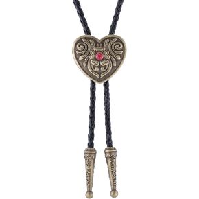 Bolo Tie Black for Men Women Western Cowboy Round Shaped Leather Necktie Bolo Tie Halloween Christmas Gifts in Kuwait