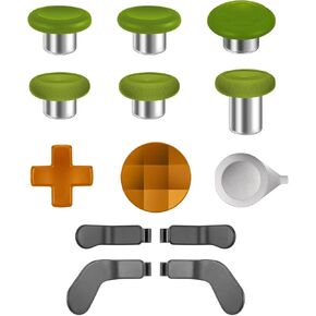 Accessories for Xbox Elite Controller Series 2 - 13 in 1 Replacement Paddles Gold Color Thumbsticks Analog Sticks Joystick Parts Repair Kit Component Set with 2 D-Pads, 1 Tool