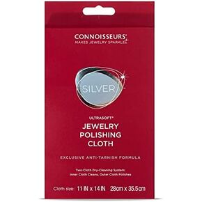 CONNOISSEURS Premium Edition Extra Large Ultrasoft Polishing Cloth with Anti-Tarnish, Value Size 14x14 inches, for Gold and Silver Jewelry, 2 Cloths