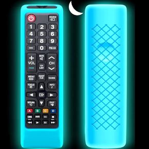 Remote Cover Case for Samsung TV Remote, Cover for Samsung Remote Control for Smart TV Universal Replacement Silicone Sleeve Skin with Lanyard Glow in The Dark-Pink
