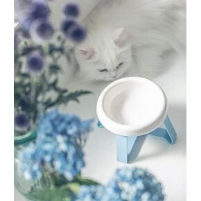 Ceramic Cat Bowl,Small Dog Bowl,Elevated Cat Food Bowl for Protecting Spine,Easy to Clean,Aesthetic,High End and Modern