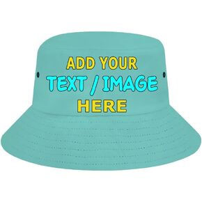 Custom Sun Bucket Hats for Women Men Personalized Wide Brim Fisherman Cap for Fishing Beach Foldable Travel Hat