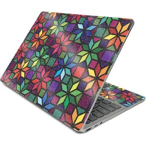 MightySkins Glossy Glitter Skin Compatible With Surface Laptop Go (2020) - Stained Glass Window | Protective, Durable High-Gloss Glitter Finish | Easy to Apply, Remove, Change Styles | Made in The USA