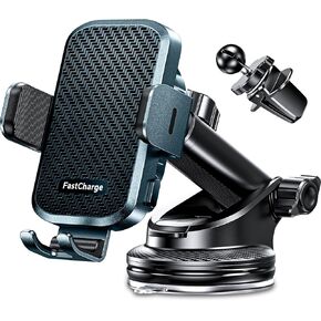 CHGeek Car Phone Holder Wireless Charger, Auto Clamping Car Charger Phone Mount Phone Holder fit for iPhone 15 14 13 12 Mini Pro Max 11 Xs, Samsung Galaxy S23 Ultra S22+ S21 S20 Note 20