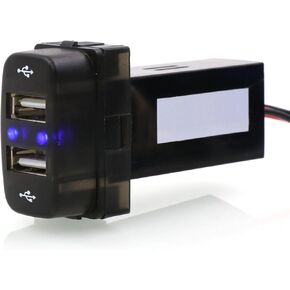 2.1A 1.2A Dual USB Port Socket, Car Charger USB Adapter for Smart Phone PDA Android GPS Tablet Use for Mitsubishi, ASX, Lancer, Outlander, Pajero, etc.