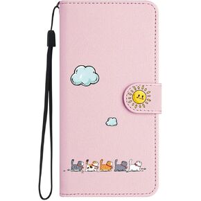 for iPhone X/XS Phone Case Premium PU Flip Wallet Cover with Holder Function Credit Card Slot Magnetic Closure Drop-Proof Classic Elegant 5.8",Cat &Green