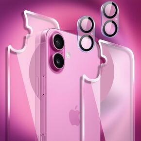 for iPhone 16 Plus Back Glass Protector and Camera Lens Protector（2+2Pack）, iPhone 16 Plus Camera Lens and Back Screen Protector Rear Tempered Glass (6.7 inch)