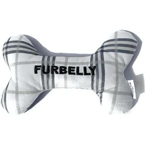 2-in-1 Interactive Plush Dog Toy, Stuffed Squeaky Enrichment Chew Toys, Fashion Designer Parody Dog Toy, Squeaker and Rubber Bone | Furbelly