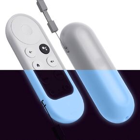 elago Case Compatible with Google TV Remote Cover Compatible with Chromecast 4K Ver. / HD Ver. [Nightglow Blue] - Full Protection, Premium Silicone, Strap Included, Flat Surface, Slim Design