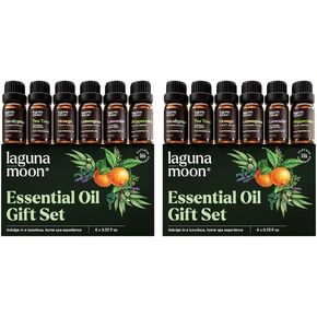 Essential Oils Set - Top 6 Blends for Diffusers, Home Care, Candle Making Scents, Fragrance, Aromatherapy, Humidifiers, Gifts - Peppermint, Tea Tree, Lavender, Eucalyptus, Lemongrass, Orange (10mL)