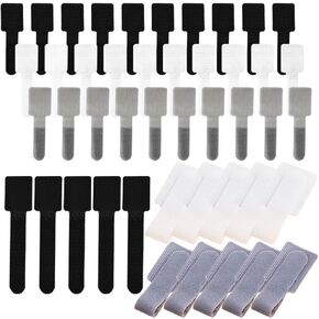 45 Pack Self Adhesive Hook and Loop Cable Ties 2 Size Reusable Cable Management Organizer Holder Straps Strips for Charging Cords