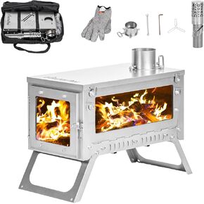 Camping Tent Stove Ultralight Thickened TA1 Titanium Stove FIREHIKING Folding Portable Large Wood Burning Stove for Backpacking