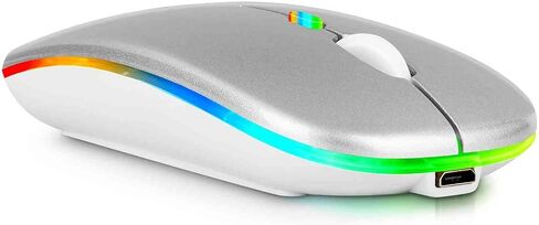 UrbanX 2.4GHz & Bluetooth Mouse, Rechargeable Wireless Mouse for Lenovo M10 FHD REL Bluetooth Wireless Mouse for Laptop/PC/Mac/iPad pro/Computer/Tablet/Android Onyx Black in Kuwait