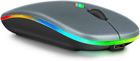 UrbanX 2.4GHz & Bluetooth Mouse, Rechargeable Wireless Mouse for Lenovo M10 FHD REL Bluetooth Wireless Mouse for Laptop/PC/Mac/iPad pro/Computer/Tablet/Android Onyx Black in Kuwait