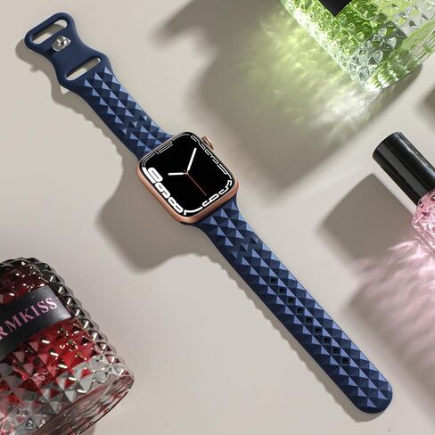 YAXIN Silicone Bands Compatible with Apple Watch 38mm 40mm 41mm 42mm 44mm 45mm 46mm 49mm for Women Men, Slim Thin Narrow Stereoscopic Strap for iWatch Ultra 2/Ultra/Series 10/SE/9/8/7/6/5/4/3/2/1 in Kuwait