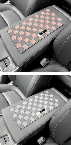 Checkered Anti-Slip Tray Rubber Pad Mat for Key Fob Sunglasses Cell Phone can be Placed on Dashboard or Armrest Lid etc. (Brown Checkered, with Raised Edge) in Saudi Arabia